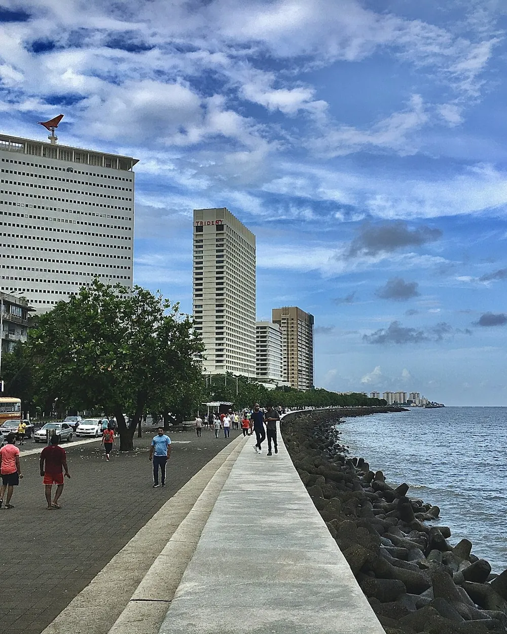 Mumbai’s Marine Drive promenade and sea-front buildings at dusk